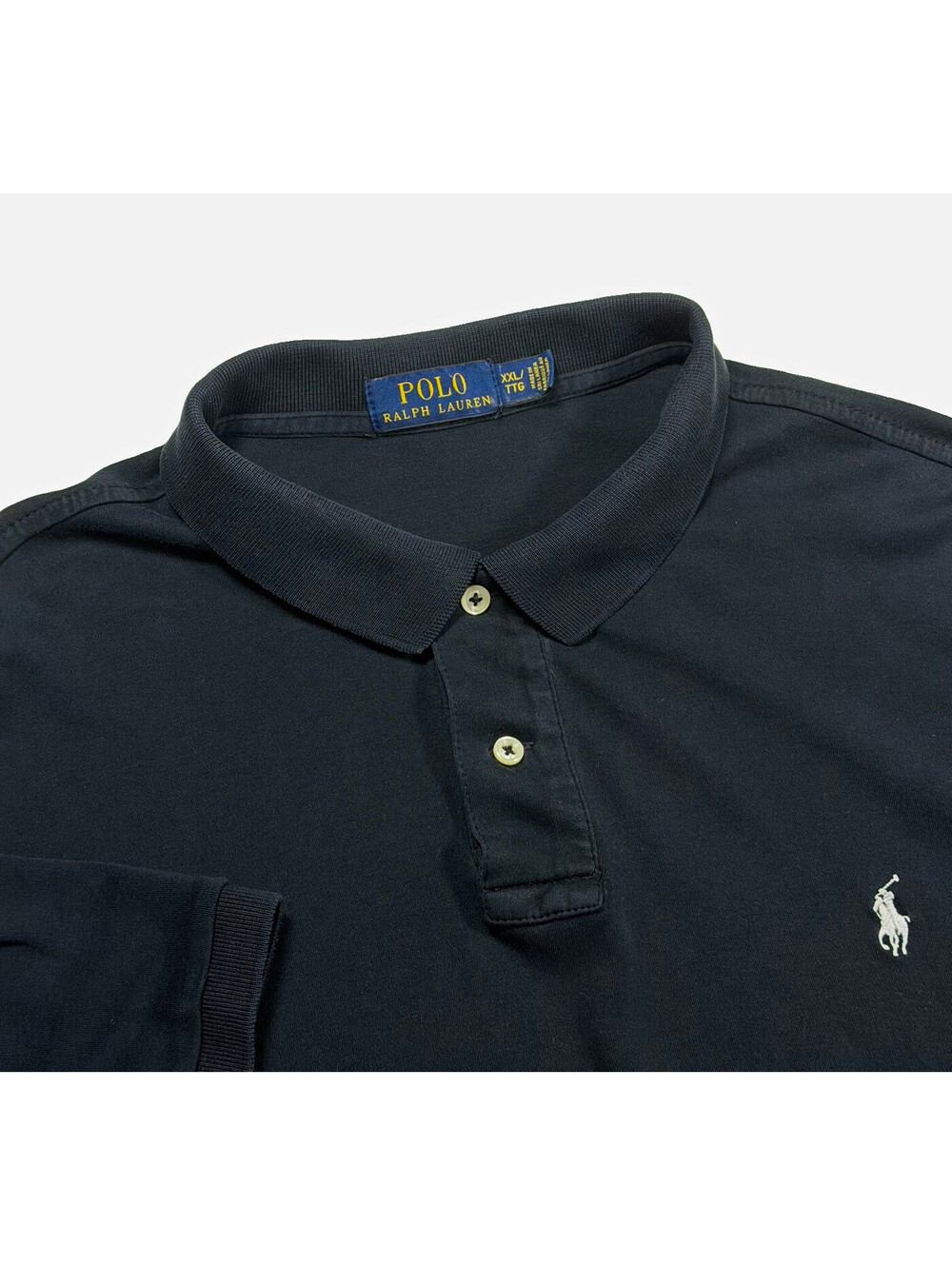Polo Ralph Lauren Men's Black Solid Cotton Polo Shirt 2XL Classic Fit Golf
